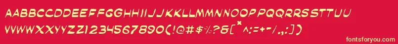 MaskedMarvelLight Font – Yellow Fonts on Red Background