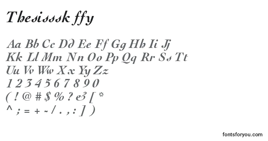 Schriftart Thesisssk ffy – Alphabet, Zahlen, spezielle Symbole