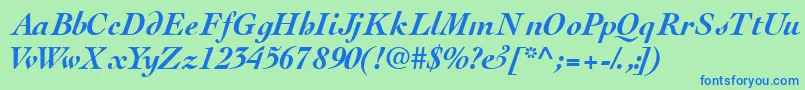 Thesisssk ffy Font – Blue Fonts on Green Background