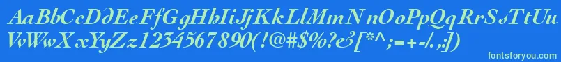 Thesisssk ffy Font – Green Fonts on Blue Background