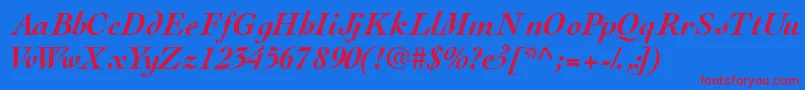 Thesisssk ffy Font – Red Fonts on Blue Background