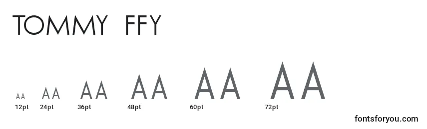Tommy ffy Font Sizes