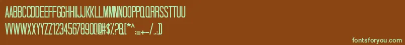 Talldark-Schriftart – Grüne Schriften auf braunem Hintergrund