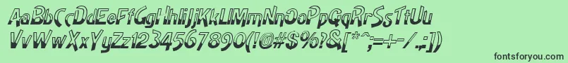 HighnoonItalic-fontti – mustat fontit vihreällä taustalla