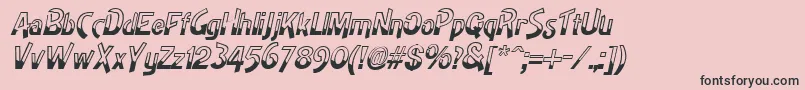 HighnoonItalic-fontti – mustat fontit vaaleanpunaisella taustalla