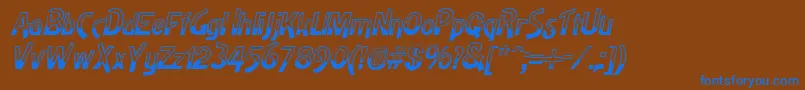 HighnoonItalic-fontti – siniset fontit ruskealla taustalla