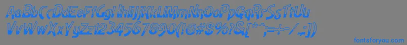 フォントHighnoonItalic – 灰色の背景に青い文字