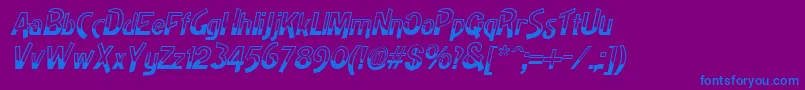 HighnoonItalic-fontti – siniset fontit violetilla taustalla