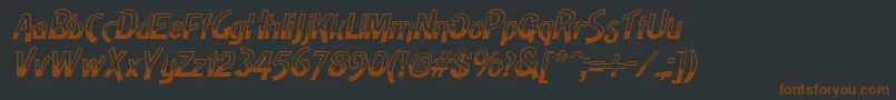 HighnoonItalic-fontti – ruskeat fontit mustalla taustalla