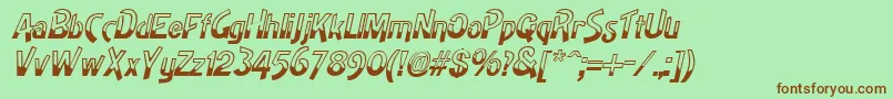 HighnoonItalic Font – Brown Fonts on Green Background