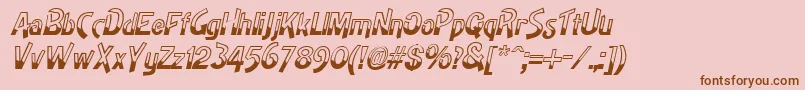 HighnoonItalic-fontti – ruskeat fontit vaaleanpunaisella taustalla