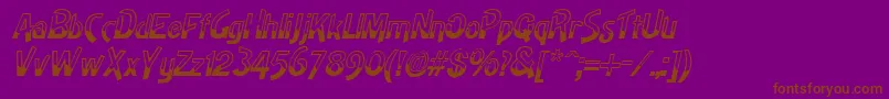 HighnoonItalic-Schriftart – Braune Schriften auf violettem Hintergrund