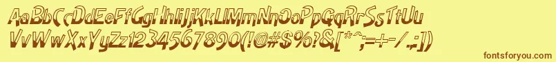 HighnoonItalic-fontti – ruskeat fontit keltaisella taustalla