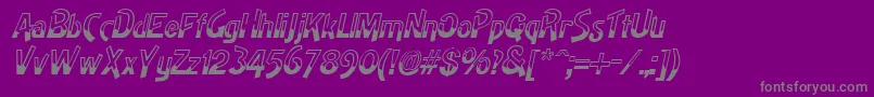 HighnoonItalic-fontti – harmaat kirjasimet violetilla taustalla