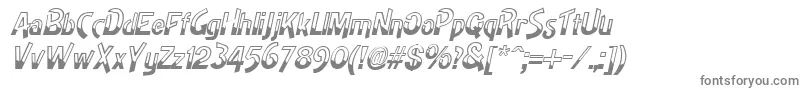 HighnoonItalic-fontti – harmaat kirjasimet valkoisella taustalla