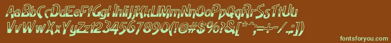 Шрифт HighnoonItalic – зелёные шрифты на коричневом фоне