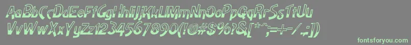 HighnoonItalic Font – Green Fonts on Gray Background