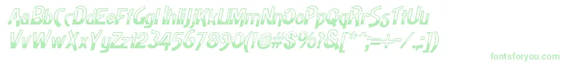 HighnoonItalic-fontti – vihreät fontit valkoisella taustalla