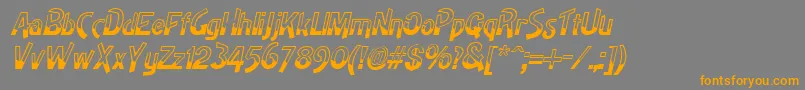 フォントHighnoonItalic – オレンジの文字は灰色の背景にあります。