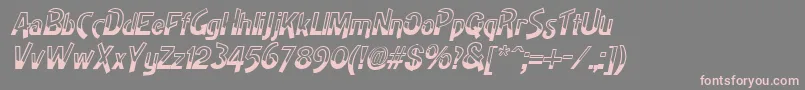 フォントHighnoonItalic – 灰色の背景にピンクのフォント