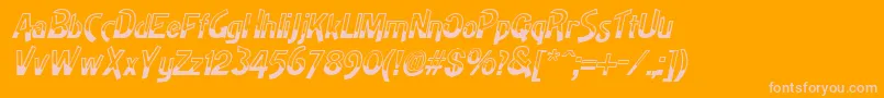HighnoonItalic-Schriftart – Rosa Schriften auf orangefarbenem Hintergrund