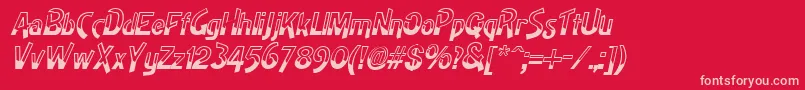 HighnoonItalic-fontti – vaaleanpunaiset fontit punaisella taustalla