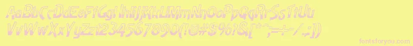 HighnoonItalic-fontti – vaaleanpunaiset fontit keltaisella taustalla