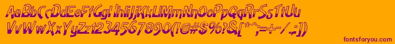Шрифт HighnoonItalic – фиолетовые шрифты на оранжевом фоне