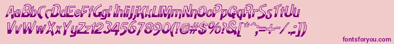 HighnoonItalic Font – Purple Fonts on Pink Background