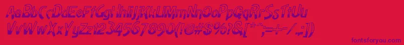 HighnoonItalic Font – Purple Fonts on Red Background