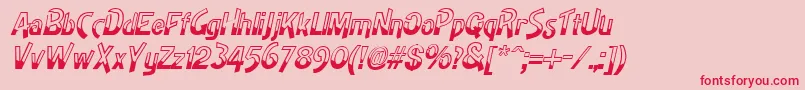 HighnoonItalic Font – Red Fonts on Pink Background