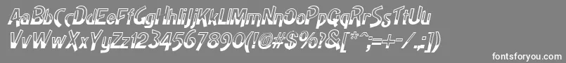 フォントHighnoonItalic – 灰色の背景に白い文字