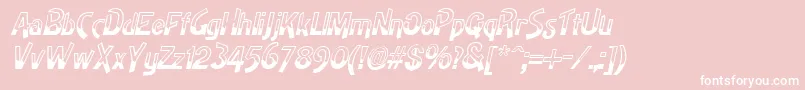 フォントHighnoonItalic – ピンクの背景に白い文字