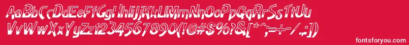 Шрифт HighnoonItalic – белые шрифты на красном фоне