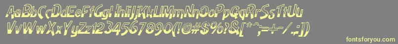 HighnoonItalic-fontti – keltaiset fontit harmaalla taustalla
