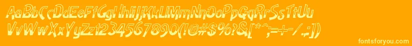 Шрифт HighnoonItalic – жёлтые шрифты на оранжевом фоне