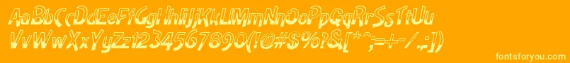 More about HighnoonItalic Font HighnoonItalic Font – Yellow Fonts on Orange Background