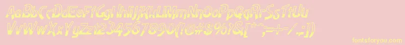 フォントHighnoonItalic – 黄色のフォント、ピンクの背景