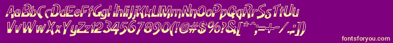 HighnoonItalic Font – Yellow Fonts on Purple Background
