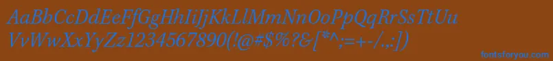 KeplerstdLightscnitcapt Font – Blue Fonts on Brown Background