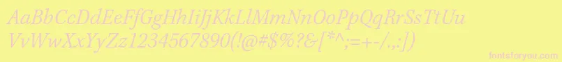 KeplerstdLightscnitcapt-Schriftart – Rosa Schriften auf gelbem Hintergrund