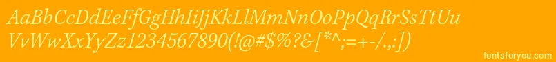 KeplerstdLightscnitcapt Font – Yellow Fonts on Orange Background