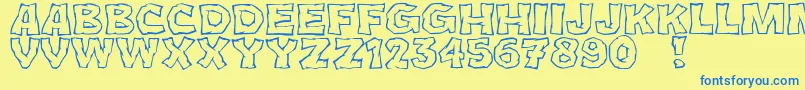 JmhCromIi Font – Blue Fonts on Yellow Background