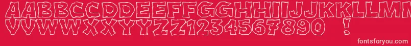 JmhCromIi Font – Pink Fonts on Red Background