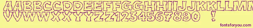 JmhCromIi Font – Purple Fonts on Yellow Background