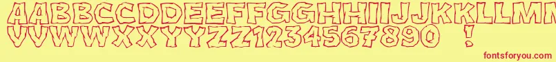 JmhCromIi Font – Red Fonts on Yellow Background