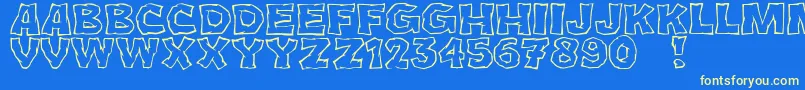 JmhCromIi Font – Yellow Fonts on Blue Background