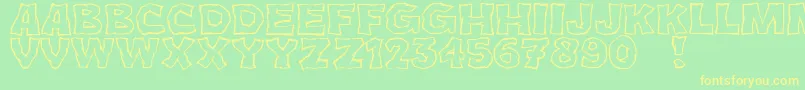 JmhCromIi-fontti – keltaiset fontit vihreällä taustalla
