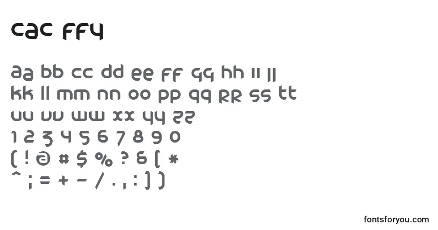 Schriftart Cac ffy – Alphabet, Zahlen, spezielle Symbole