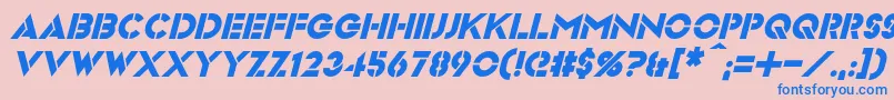 VideopacItalic Font – Blue Fonts on Pink Background